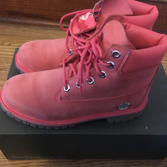 peach timberland boots